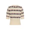 Afbeelding van Banned | Vintage cardigan Kitty sail met 3/4 mouw, ajour patroon met bootjes