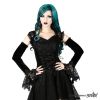 Afbeelding van Sinister | Goth armstukken Alina, van stretch fluweel en kant