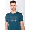 Afbeelding van Green Bomb | T-shirt Bike gravel, steen blauw bio katoen