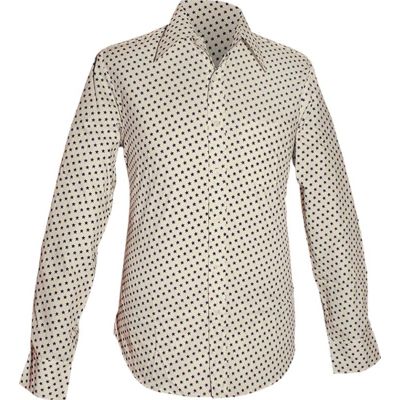 Foto van Chenaski | Retro 70s overhemd, stars zwart creme-wit