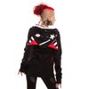 Afbeelding van Bye Bye Kitty | Hoody met rits Star Kitty, rood met zwart witte katten oren