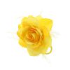 Afbeelding van Zacharia | Gele roos met glitter en veertjes op haarclip, broche en elastiek