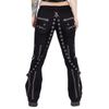 Afbeelding van Poizen Industries | Goth broek Trinity, zwart met corset details en ritsen en banden