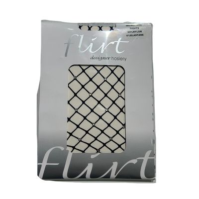 Foto van Flirt | Zwarte gaas panty 1.5 cm met kleine diamantjes