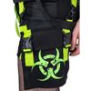 Afbeelding van Poizen Industries | Cyber korte broek Danger zone met fluor-groene straps en een zak