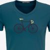 Afbeelding van Green Bomb | T-shirt, Bike two peak, bio katoen corsair blue