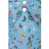 Afbeelding van Collectif | Retrojurk Dolores, blauw met vlinderprint, flared korte mouwtjes
