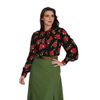 Afbeelding van Banned | Pomegranate retro blouse met pof mouwen 