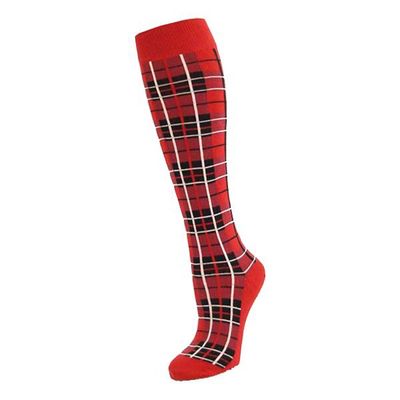 Foto van Macahel | Heren, Kniesokken zwart met Rode Tartan
