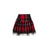 Afbeelding van Hell Bunny | Punkyrok, Quinzel van zwart rode tartan met veterdetails
