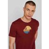 Afbeelding van Green Bomb | T-shirt Nature cliffhanger, bordeaux rood bio katoen