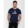 Afbeelding van Green Bomb |T-shirt Bear canoe, navy blauw bio katoen
