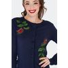 Afbeelding van Voodoo Vixen | Blauwe Vintage cardigan met Venus Flytrap borduursels