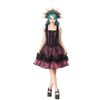 Afbeelding van Sinister | Gothic Lolita mini-jurk Kira, zwart roze satijn