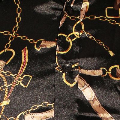 Foto van Chenaski | Overhemd 70's Satin Chains zwart 