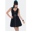 Afbeelding van Jawbreaker | Jaren 80 Mini punk-jurk met metalen rits en riem met gesp