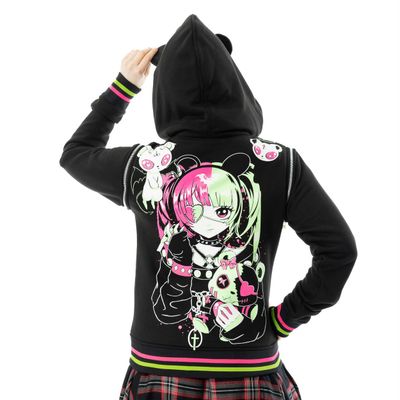 Foto van Heartless | Hex Bear varsity jacket met afritsbare mouwen en capuchon