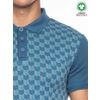 Afbeelding van ATO Berlin | Polo Enzio bio katoen met jacquard patroon blauw