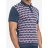 Afbeelding van ATO Berlin | Polo Enzio bio katoen, blauw roze jacquard patroon