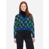 Afbeelding van ATO Berlin | Vest Smilla met blauw bruin retro patroon