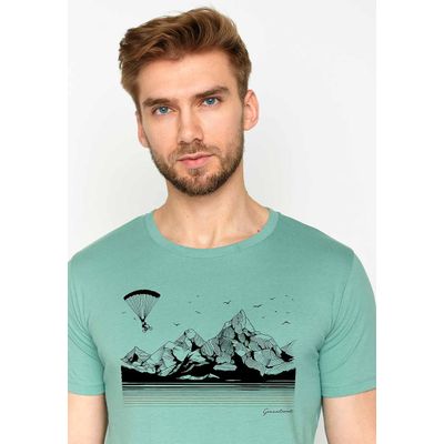 Foto van Green Bomb | T-shirt Bike fly, zee blauw bio katoen