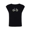 Afbeelding van Green Bomb | Dames t-shirt, Bike spark tender zwart bio katoen mix