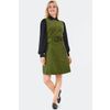 Afbeelding van Voodoo Vixen | Groene ribcord jaren '60 A-lijn jurk met taille-riem