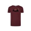 Afbeelding van Green Bomb | T-shirt Bike mountain pines, bordeaux rood bio katoen