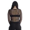 Afbeelding van Banned | Mesh crop top Lilith, zwart jaren 80 fishnet gaas