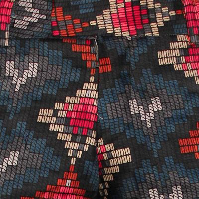 Foto van Chenaski | Retro pantalon recht model, snake blue pattern