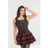 Afbeelding van Hell Bunny | Punkjurkje Harley van rood zwart tartan met corsetlint