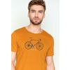 Afbeelding van Green Bomb | T-shirt Bike uptown, oranje bio katoen