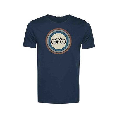 Foto van Green Bomb | T-shirt Bike target, navy blauw bio katoen