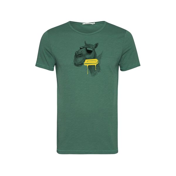 Green Bomb | T-shirt animal camel ice cream, groen bio katoen