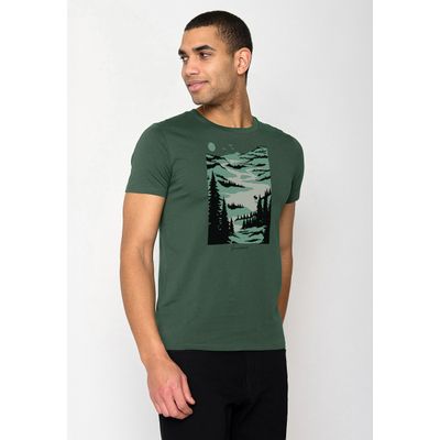 Foto van Green Bomb | T-shirt Nature lakeside, groen bio katoen