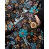 Afbeelding van Rebel Romance | Tuinbroek Cottagecore zwart met bloemen en dragonfly's