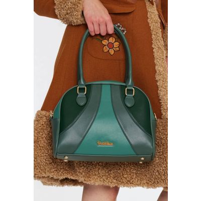 Foto van Voodoo Vixen | Groene schouder tas met Retro banen