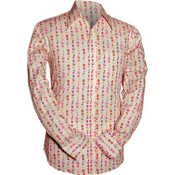 Chenaski | Overhemd 70's, Dots and tiny flowers, creme pink
