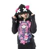 Afbeelding van Cupcake Cult | Zipper-hoody met roze Kitty Mayhem print en een capuchon met katten oren