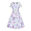 Afbeelding van Hearts & Roses | Swing jurk Erin met grote paarse lelies, Queensize