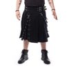 Afbeelding van Chemical Black | Punk Kilt Calle, met geplooid rokdeel gespen, D-ringen en eyelets
