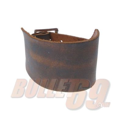 Bullet69 | Bruin leren armband, 48mm