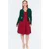 Afbeelding van Voodoo Vixen | Groene cardigan Woodland met vosje, egeltje en herfst-borduursels
