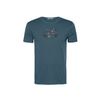 Afbeelding van Green Bomb | T-shirt Bike Mikkel, steen blauw bio katoen