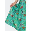 Afbeelding van Voodoo Vixen | Groene jaren '70 bandplooi-rok met vlinders en paddenstoelen print