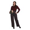 Afbeelding van Banned | Jenny Check donkerblauw geruite pantalon met hoge taille en schouderbanden