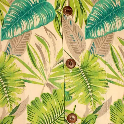 Foto van Chenaski | Overhemd korte mouw, jungle plants creme, groen grijs