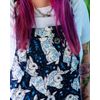 Afbeelding van Rebel Romance | Tuinbroek Abi Perry Bunnies blauw met konijntjes en bloemen