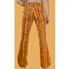 Afbeelding van Run & Fly | Goudgele zig zag strepen 70's broek met wijde pijpen