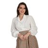 Afbeelding van Banned | Witte retro blouse Bonnie, met pof mouwen 